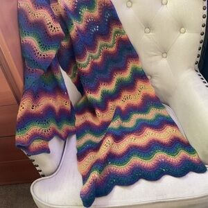 Colorful Wave Pattern Knit Scarf,Palantin